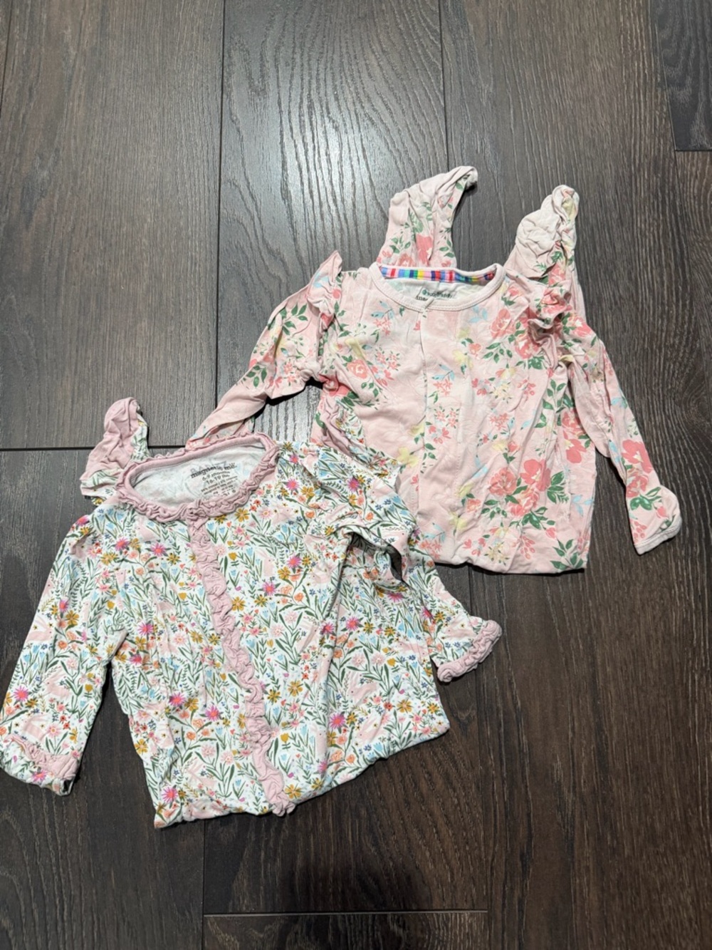2 Magnetic Me Girls Onesies - 6 Months - Modal
